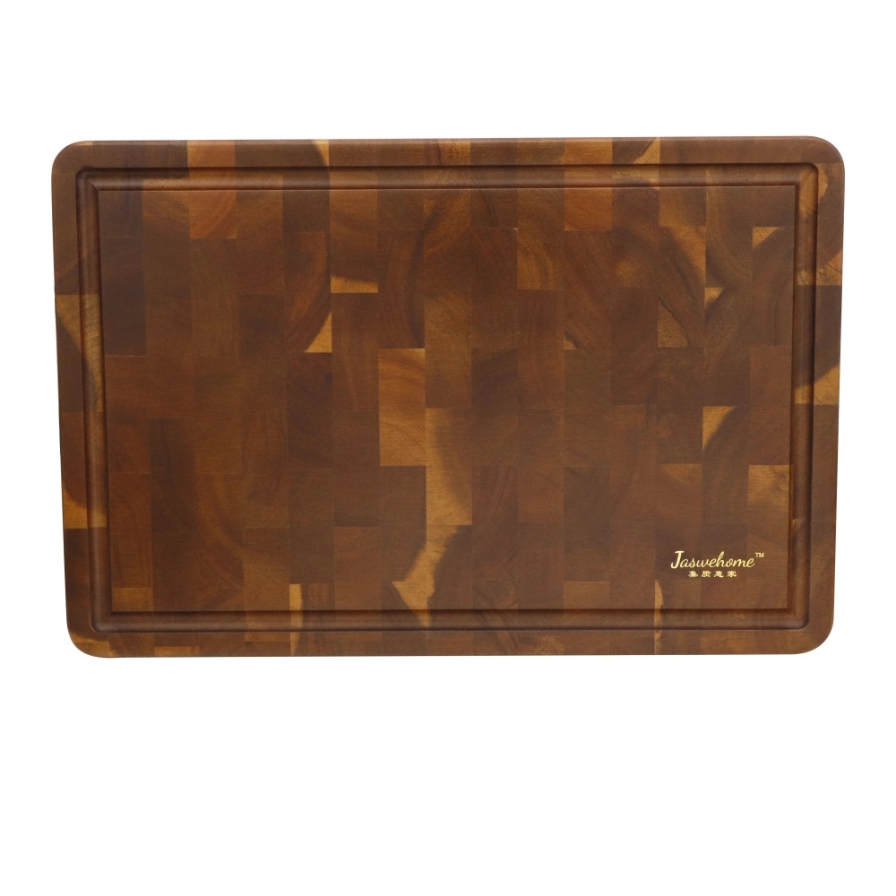 Jaswehome Acacia Chopping Board with Groove Acacia End Grain Cutting Board Wood