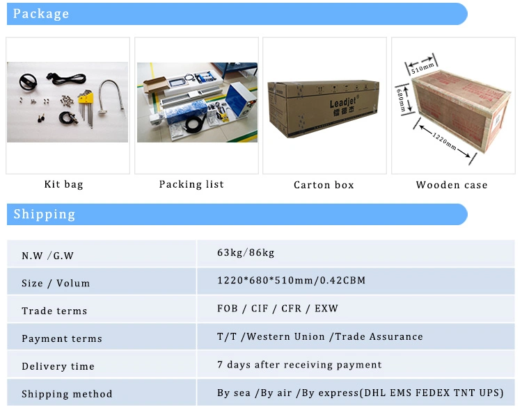 Leadjet CO2 Laser Marking Machine Laser Printer for Plastic Bottles