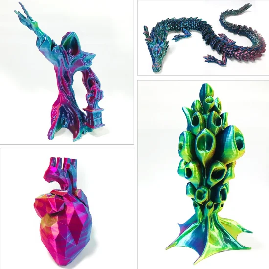 Mode Nouvelles Imprimantes 3D Arc-En-Soie PLA Filament Coloré Impression 3D Matériel De Soie Enfants Stylos 3D Dessin Beau Filament 1.75mm 2.85mm 1kg